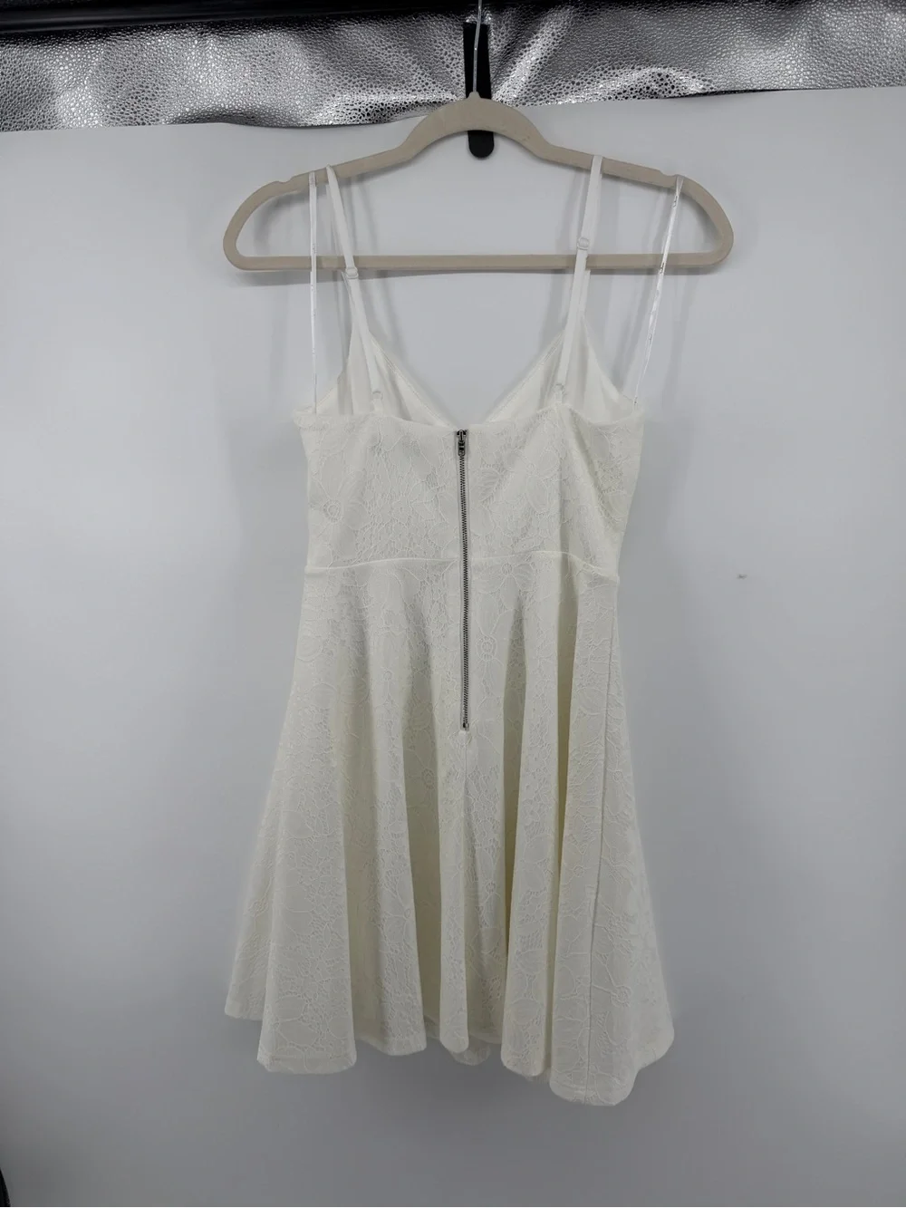 Lulus Coquette Cottagecore Bridal Preppy White Lace Skater Mini Dress SzXS - Picture 6 of 11